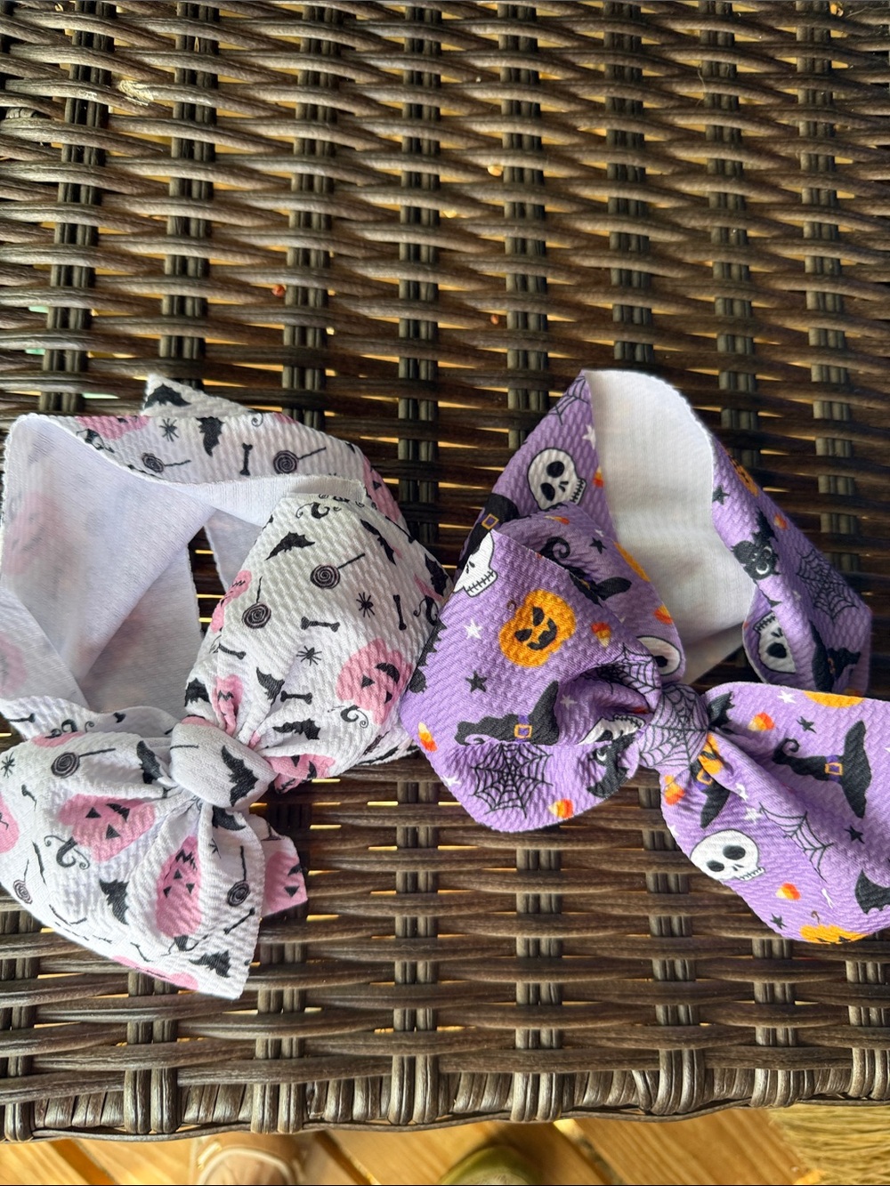 New Halloween Headbands are 8” around head & 7” now for kids or small adult head